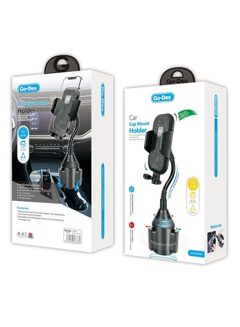 Go-Des - Car Cup Mount Phone Holder
