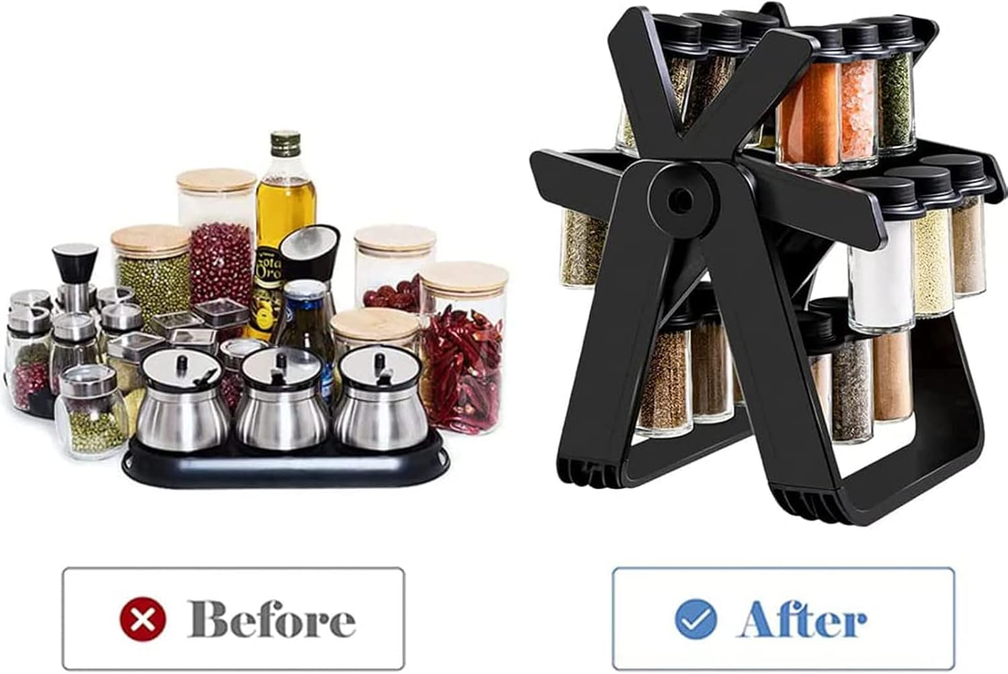 رف توابل دوار يتسع لـ 18 برطمان