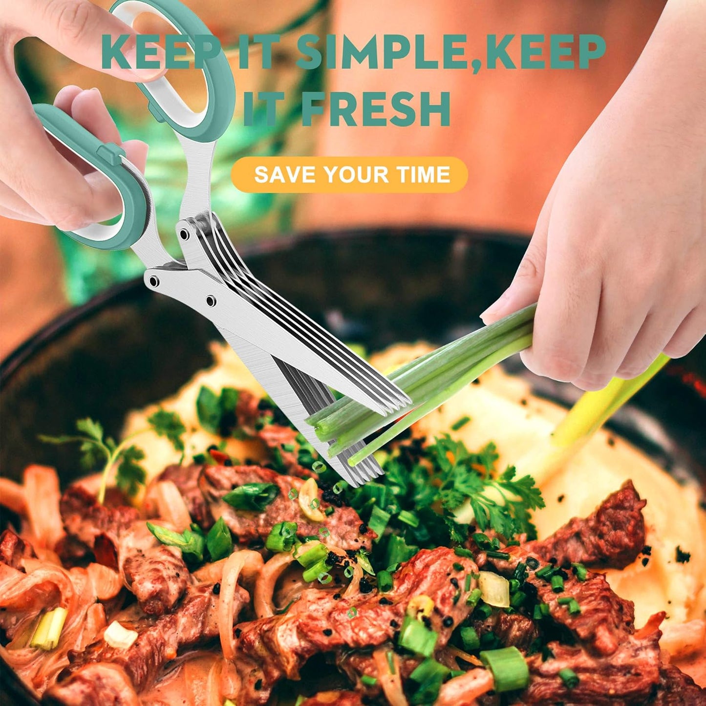 مقص أعشاب بخمس شفرات