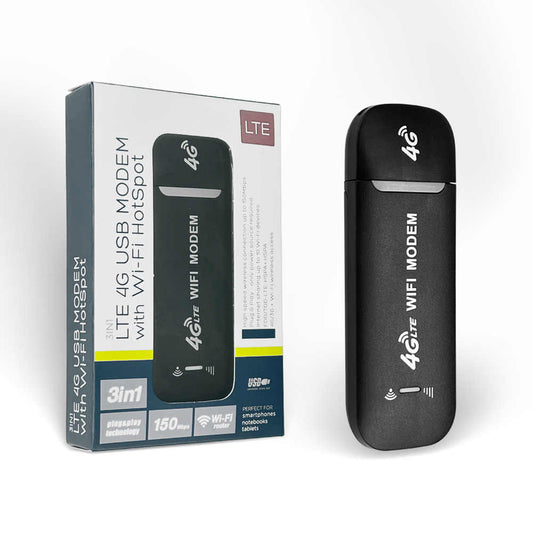 3-in-1 LTE 4G USB Modem with Wi-Fi Hotspot