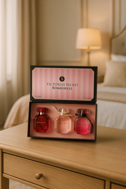 👑 Victoria's Secret Bombshell Mini Perfume Trio | Elegant Luxury Fragrance Set