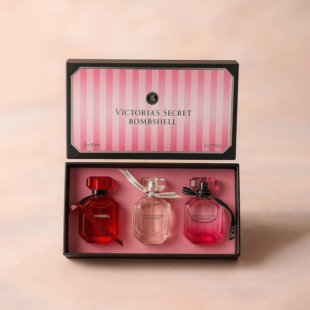 👑 Victoria's Secret Bombshell Mini Perfume Trio | Elegant Luxury Fragrance Set